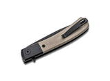 Boker Plus Modern Gentleman Liner Lock Knife Black Nitro-V SS Blade/Green Canvas Micarta Handle SKU 01BO931