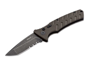 Boker Plus Strike Automatic Knife Blackwash Tanto D2 SS Blade/Coyote Brown Alum. Handle SKU 01BO461