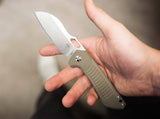 Boker Plus Swoopy Frame Lock Knife Tan G-10 SKU 01BO693