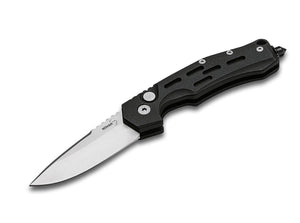 Boker Plus Thunder Storm Automatic Knife Satin Finish AUS-8 Steel/Black Alum. Handle SKU 01BO791