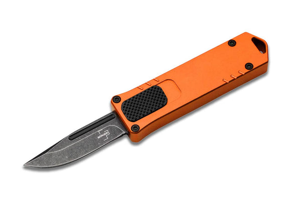 Boker Plus USB OTF Auto Knife D2 SS Blade/Orange Alum. Handle SKU 06EX267