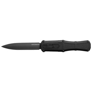 Benchmade Claymore OTF Auto Knife Smoke Gray Double Edge CPM-D2 Tool Steel Blade/Black Polymer Handle SKU 3370GY