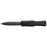 Benchmade Claymore OTF Auto Knife Smoke Gray Double Edge CPM-D2 Tool Steel Blade/Black Polymer Handle SKU 3370GY