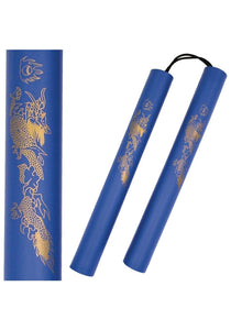 12" Foam Nunchaku w/Nylon Cord Blue Dragon SKU 801-BL