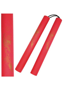 12" Foam Nunchaku w/Nylon Cord Red Dragon SKU 801-R