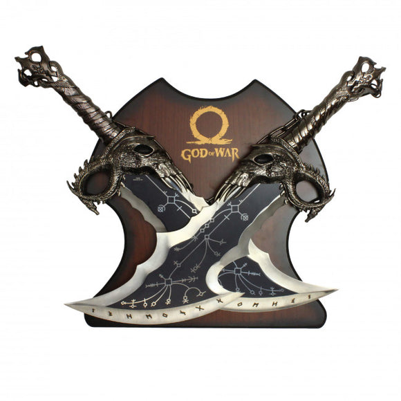 God of War Replica Kratos Double Sword w/Wall Plaque 21.25