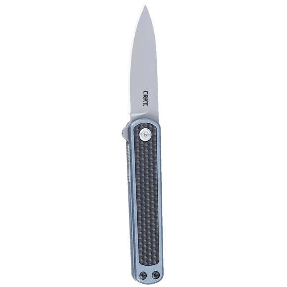 Columbia River Pup Liner Lock Knife Drop Point Bead-Blast Aus-10 SS Blade/Gray & Black Nylon Handle SKU CTKT 7070