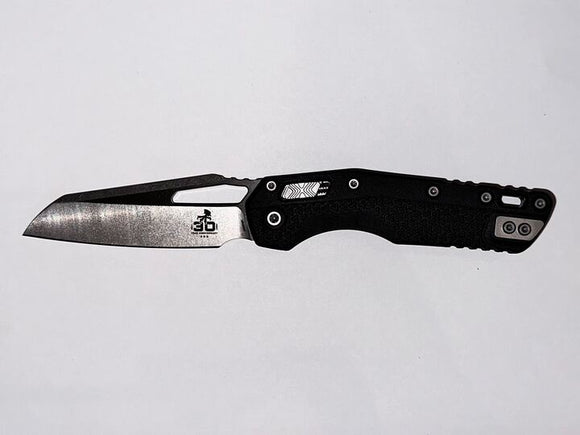 Microtech 30th Anniversary MSI Knife Reverse Tanto Stonewash SS Blade/Black Polymer Handle w/Grip Tape SKU 210T-10PMBK30