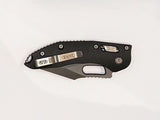 Microtech Stitch RAM-LOK Knife Black Half Serr. Bohler M390MK SS Blade/Black Fluted G10 Handle SKU 169RL-2FLGTBK