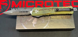 Microtech Combat Troodon Gen III Outbreak Signature Series D/E M390MK SS Blade/Green Alum. Handle SKU 1142-1OBDS