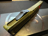 Microtech Combat Troodon Gen III Outbreak Signature Series D/E M390MK SS Blade/Green Alum. Handle SKU 1142-1OBDS