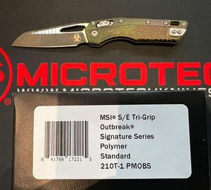 Microtech MSI Signature Series RAM-LOK Knife Bohler M390MK Stainless Steel Apocalyptic Blade/Outbreak Injection Molded Polymer Handle SKU 210T-1PMOBS