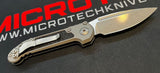 Microtech L.U.D.T. Gen III Auto. Knife S/E Apocalyptic M390MK Steel Blade/Natural Clear Alum. Handle SKU 1135-10APNC