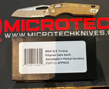 Microtech MSI Ram-Lock Manual Knife Apocalyptic Half Serr. M390MK Stainless Steel Blade/Dark Earth Polymer Handle SKU 210T-11APPMDE