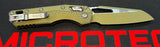 Microtech MSI RAM-LOK Knife Vintage Green Cerakote M390MK Stainless Blade/Flate Dark Earth Tri-Grip Polymer Handle SKU 210T-1PMCVG