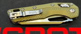 Microtech MSI RAM-LOK Knife Vintage Green Cerakote M390MK Stainless Blade/Flate Dark Earth Tri-Grip Polymer Handle SKU 210T-1PMCVG