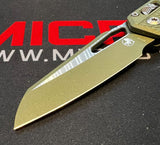 Microtech MSI RAM-LOK Knife Vintage Green Cerakote M390MK Stainless Blade/Flate Dark Earth Tri-Grip Polymer Handle SKU 210T-1PMCVG