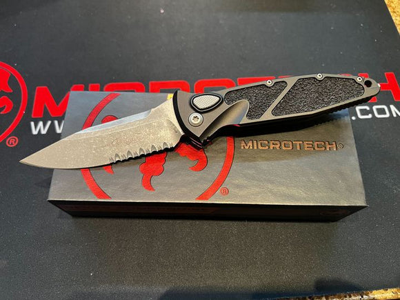 Microtech Socom Elite Automatic Knife Single Edge Apocalyptic Half Serrated Blade/6061 T6 Alum. Handle SKU 160A-11AP