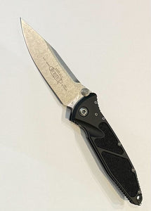 Microtech Socom Elite Manual Folding Knife Stone Wash SS Blade/Black Alum. Handle SKU 160-10