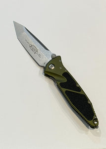 Microtech Socom Elite Manual Folding Knife Stone Wash SS Blade/OD Green Alum. Handle SKU 161-10OD