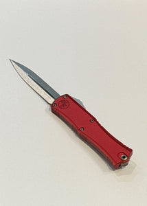 Microtech Hera II Mini OTF Auto Knife Double Edge Bohler M390MK SS Blade/Red Aircraft Alum. Handle SKU 1702M-10RD