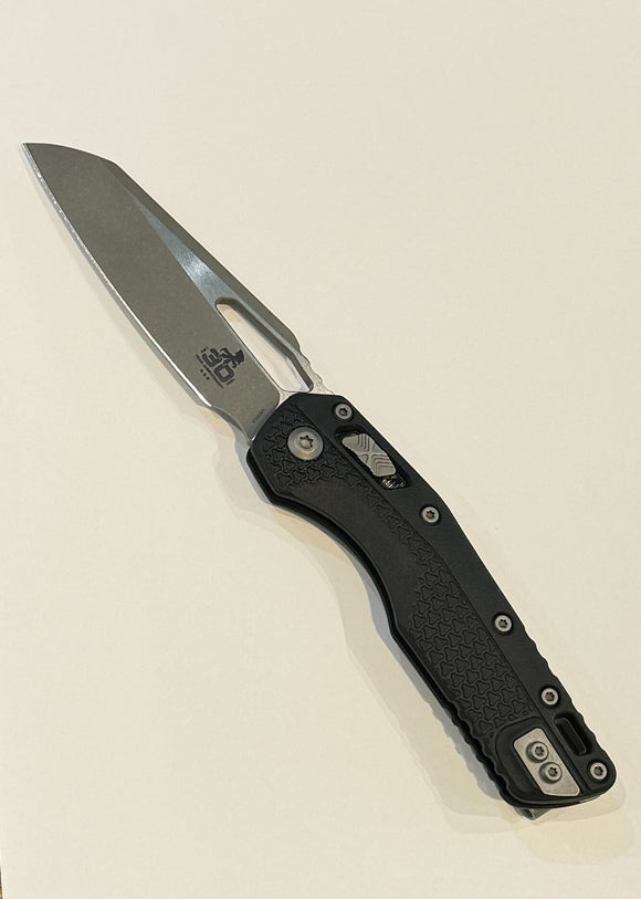 Microtech Apocalyptic 30th Anniversary MSI Knife Reverse Tanto Stonewash SS Blade/Black Polymer Handle w/Grip Tape SKU 210T-10APPMBK30