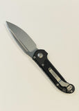 Microtech LUDT S/E Gen III Automatic Knife Stonewash Bohler M390MK SS Blade/Black Alum. Handle w/Grip Tape SKU 1135-10