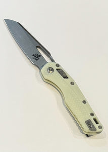 Microtech 30th Anniversary MSI Knife Reverse Tanto Stonewash SS Blade/White Polymer Handle w/Grip Tape SKU 210T-10PMWH30