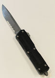 Microtech Scarab II Gen III OTF Auto Knife Bohler M390MK SS Serr. Blade/Black Alum. Handle SKU 1278-11AP