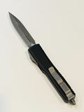 Microtech Ultratech Double Edge Apocalyptic Auto OTF Knife Stonewash SS Blade/Black Alum. Handle SKU 122-10AP