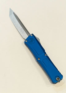 Microtech Combat Troodon Gen III OTF Auto Knife Tanto M390MK SS Blade/Blue Alum. Handle SKU 1144-10BL