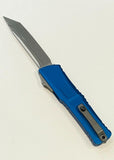 Microtech Combat Troodon Gen III OTF Auto Knife Tanto M390MK SS Blade/Blue Alum. Handle SKU 1144-10BL