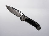 Microtech Ludt Gen III Automatic Knife Stonewash Bohler M390MK SS Blade/Black Alum. w/3M Traction Tape inserts SKU 1135-11NC