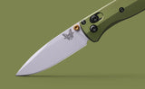 Benchmade Mini Bugout Axis Lock Knife Silver Cherakote CPM S90V Steel Blade/Green 6061-T6 Aluminum Handle SKU 533SL-10