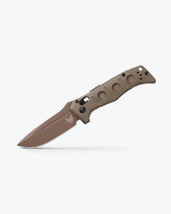 Benchmade Shane Sibert Mini Adamas Automatic Knife Flat Dark Earth CPM-CruWear Tool Steel Blade/OD Green G10 Handle SKU 2730FE-2