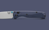Benchmade Bugout AXIS Lock Knife Silver Cherakote CPM S90V Steel Blade/Blue 6061-T6 Aluminum Handle SKU 535SL-13