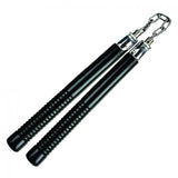 12" Black Wodden Round Nunchaku w/Metal Chain SKU NC241