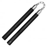 12" Black Wooden Hexagon Nunchaku w/Metal Chain SKU NC291