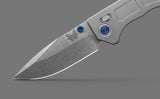 Benchmade Mini Narrows Axis Lock Knife CPM-20CV Stainless Steel Blade/Gray 6AI-4V Titanium Handle SKU 743