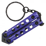 Mini Butterfly Knife Keychain Blue with Black Blade SKU PBF37BL