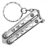 Mini Butterfly Knife Keychain Chrome with Chrome Blade SKU PBF37CH