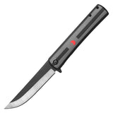 Black Anime Assist Open Pocketknife Two Tone Blade SKU PF47BK