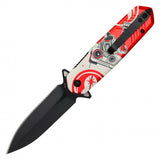 BD-1 Droid Assist Open Knife 8" Overall Black Steel Blade/Droid Graphic Handle SKU PF63D