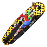 Mario Spring Assist Folding Knife Black Graphic Steel Blade/Gold Mario Graphic Handle SKU PF66D