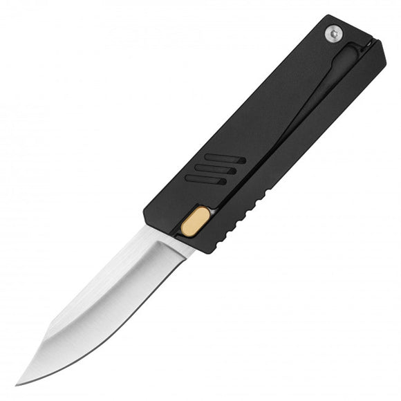 Mini Gravity Knife 5cr15 Stainless-Steel Blade/Black Alum. Handle SKU PF88BK