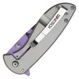 Wartech Spring Assist Knife Purple Butterfly Print Steel Blade/Gray Butterfly Print Handle SKU PWF15PP