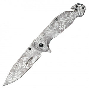 Wartech Spring Assist Morpho Knife Frost Morpho Steel Blade/Frost Morpho Print Handle SKU PWT371D