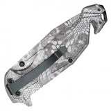 Wartech Spring Assist Morpho Knife Frost Morpho Steel Blade/Frost Morpho Print Handle SKU PWT371D