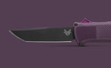 Benchmade Shootout D/A OTF Knife Tanto CPM-CruWear Tool Steel Blade/Dark Purple Grivory Handle SKU 5370GY-06