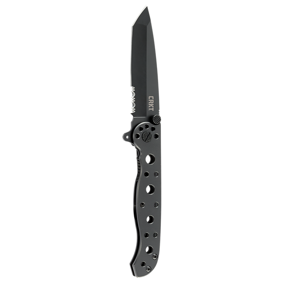 Columbia River Carson Folding Knife Black Tanto Half Serr. 8Cr13MoV SS Blade/Black SS Handle SKU CRKT M16-10KS